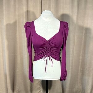 Guess | Purple Ruched Top | L